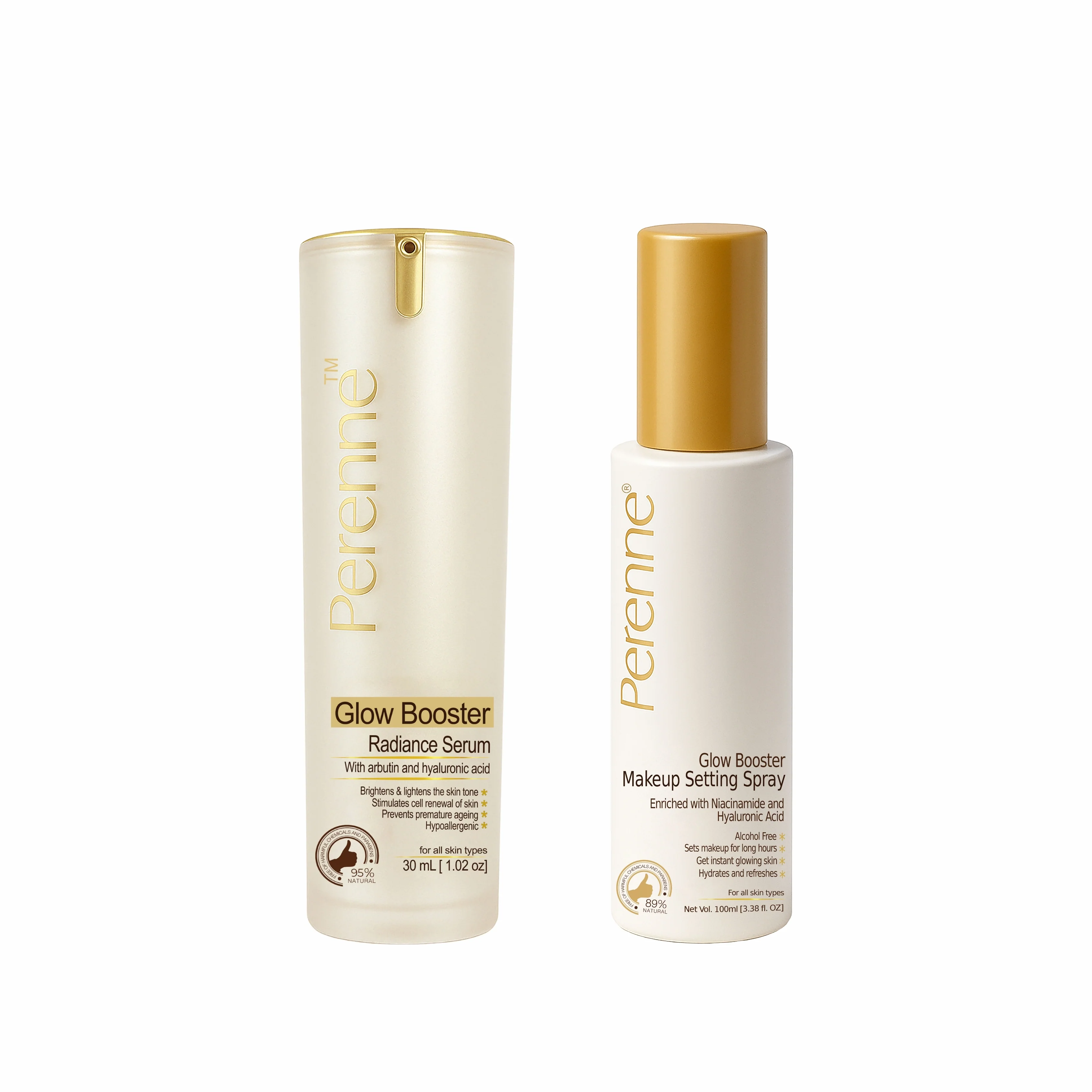 Buy Combo of Perenne Glow Booster Makeup Setting Spray &  Glow Booster Radiance Serum (100ml X 30ml)