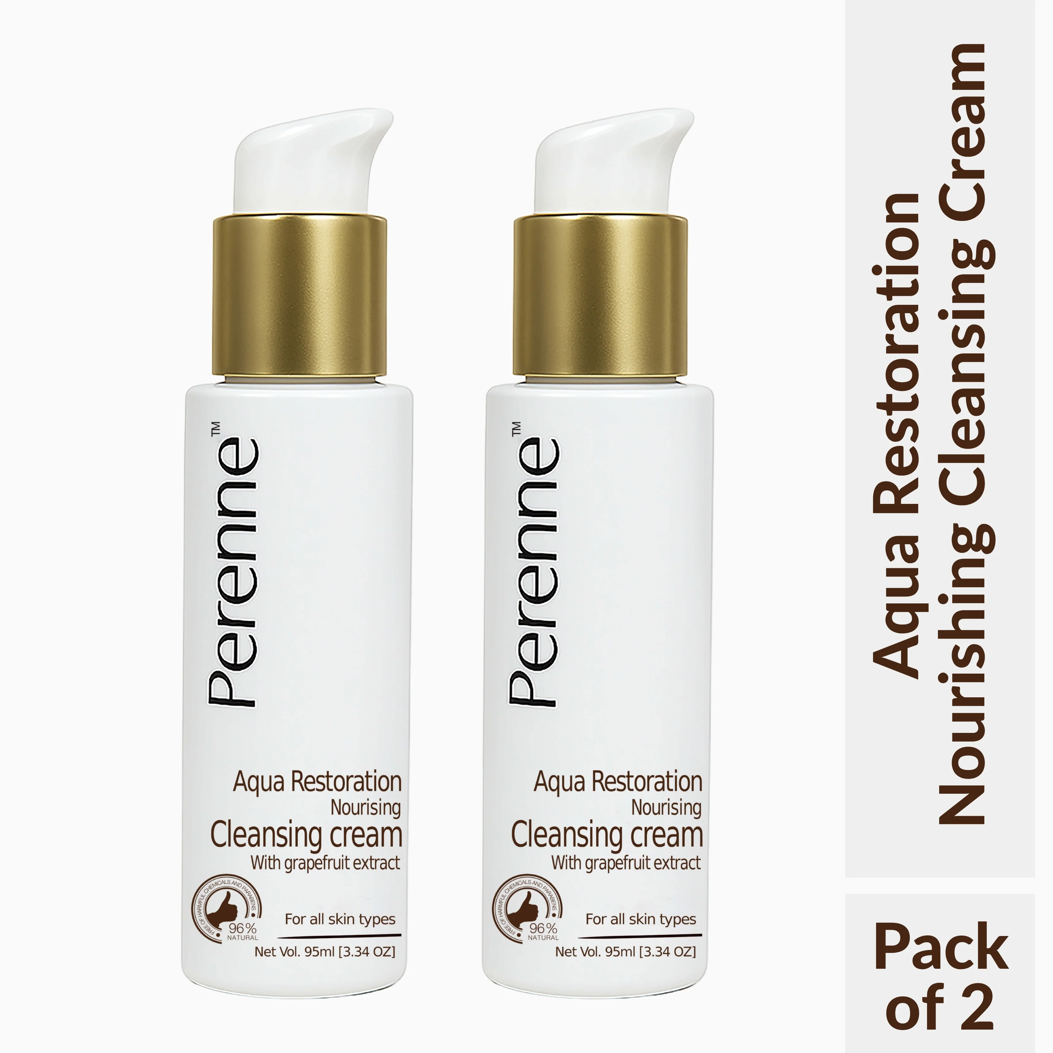 Perenne Nourishing Cleansing Cream | Natural Makeup Remover | Hydrating & Gentle Cleanser | Grapefruit & Glycerine | Paraben-Free & Silicone-Free (95ml) - Image 8