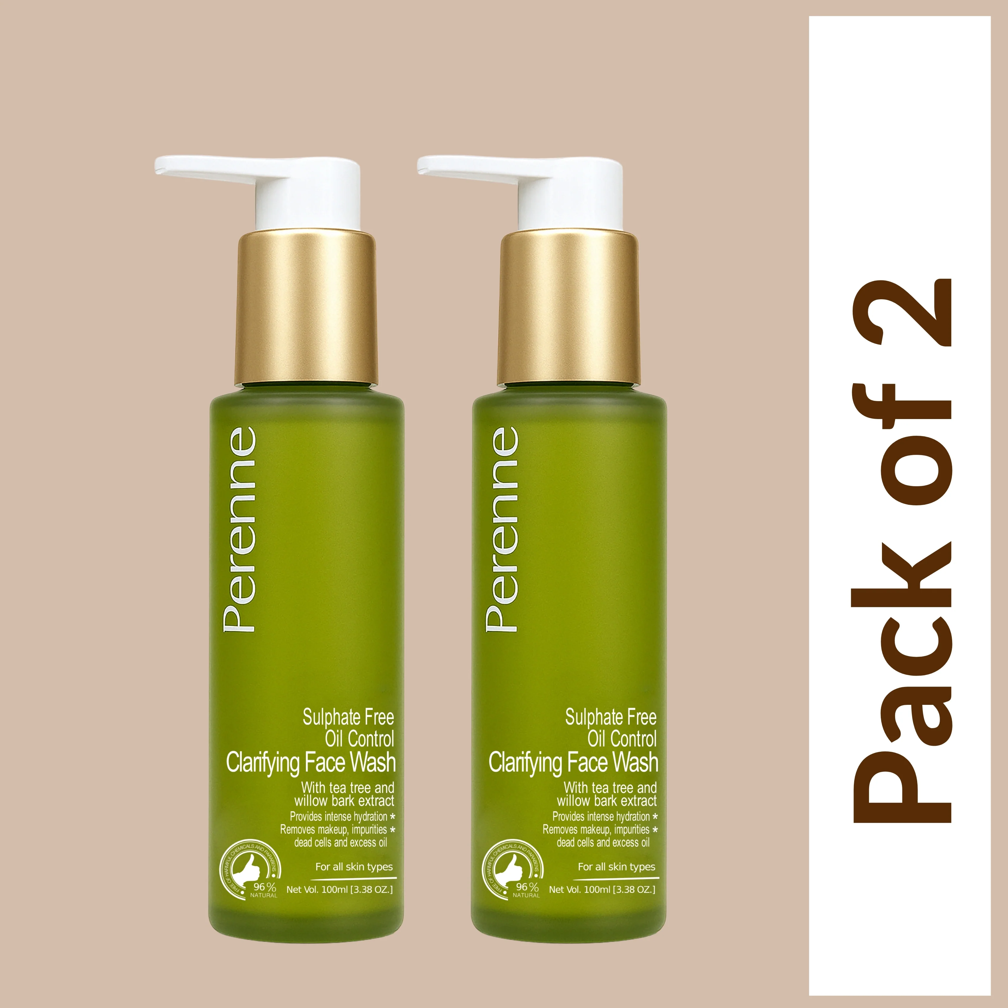 Perenne Oil Control Clarifying Face wash | Anti-Acne & Deep Pore Cleansing |Tea Tree & Willow Bark Extract | Glycolic Acid | Sulphate-Free & Oil-Free | For Acne-Prone and Oily Skin (100ml) - Image 9