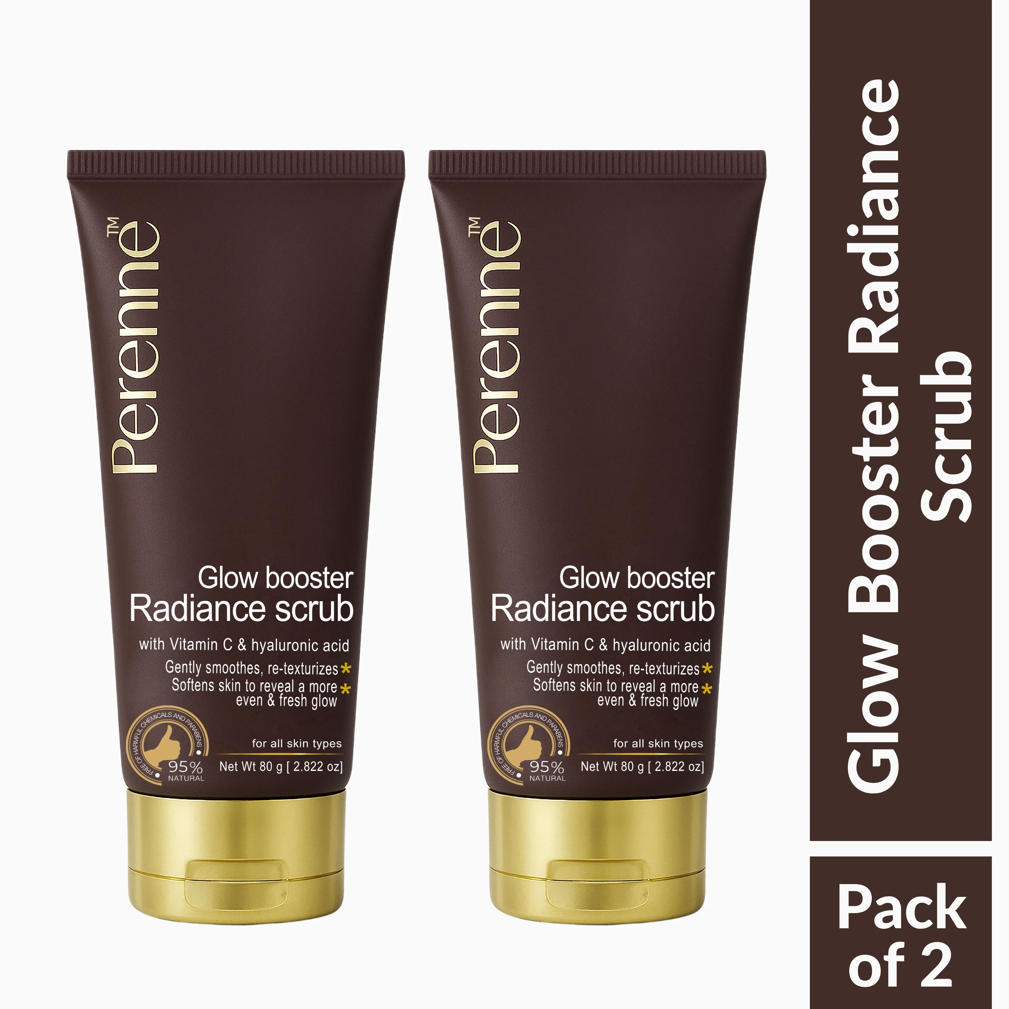 Glow Booster Radiance Scrub with Vitamin C & Hyaluronic Acid | Clean, Clear & Glowing Skin | Gently Smoothes, Re-Texturizes & Softens Skin | Men & Women | For All Skin Types (80g) - Image 11