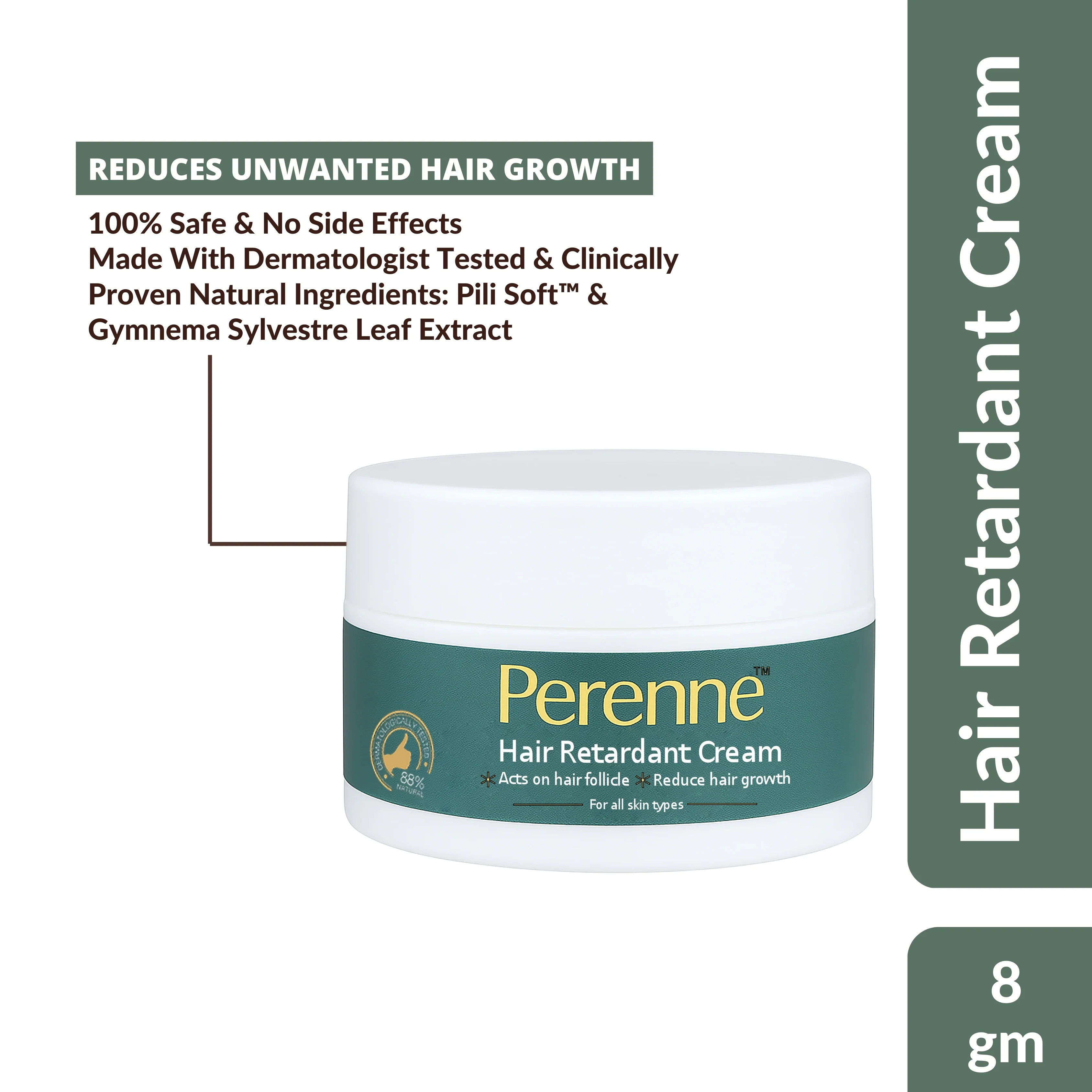 Perenne Hair Retardant Cream | Reduces Unwanted Face Hair Growth | Dermatologist-Tested & Clinically Proven Formula | Natural & Paraben-Free | Safe for Face & Body | For Women & Men - Image 29