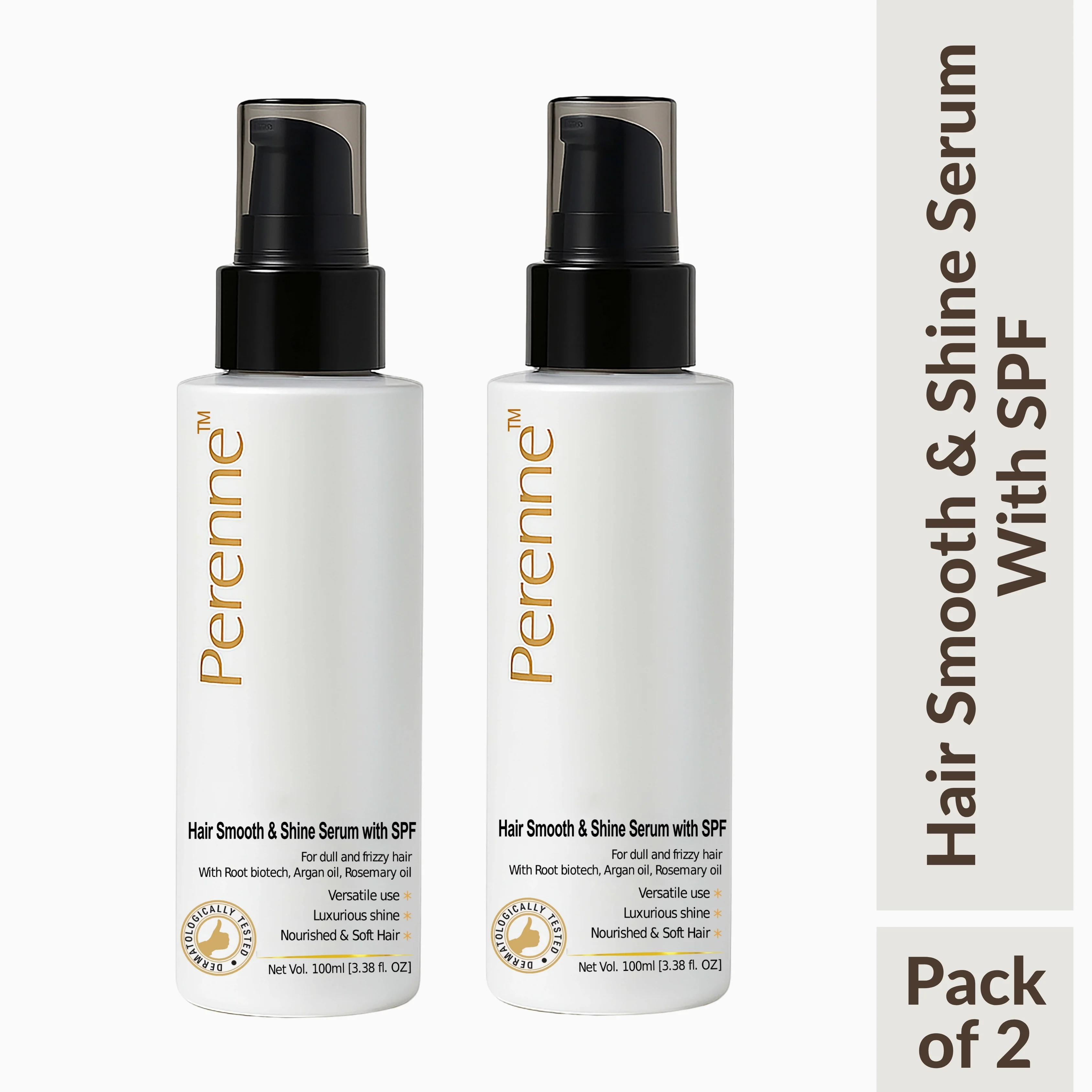 Perenne Hair Smooth and Shine Serum with SPF | Paraben & Sulphate Free| For Men & Women | All Hair Types | Controls Dry, Rough & Frizzy Hair| With Root biotech, Argan oil & Rosemary oil (100 ml) - Image 11