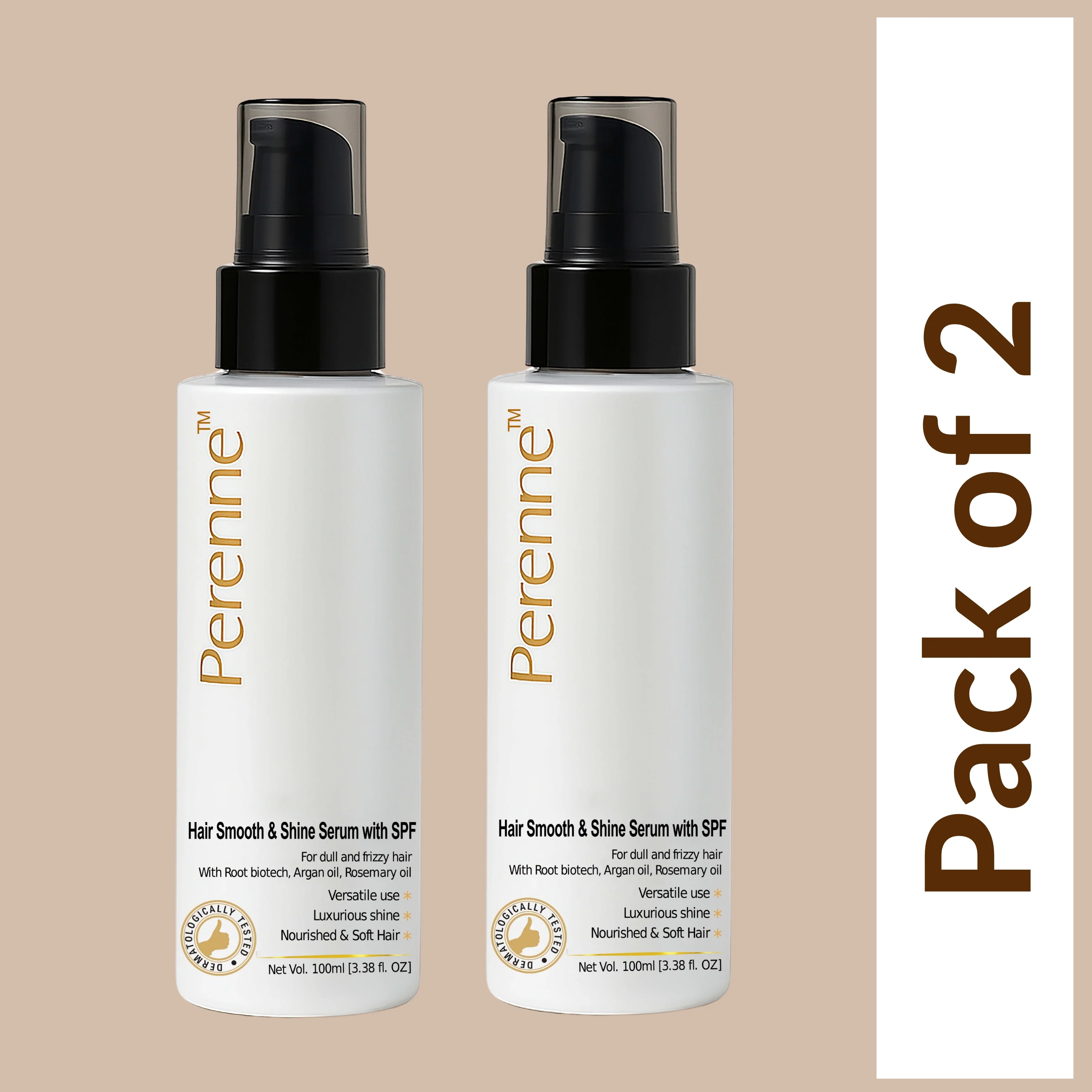 Perenne Hair Smooth and Shine Serum with SPF | Paraben & Sulphate Free| For Men & Women | All Hair Types | Controls Dry, Rough & Frizzy Hair| With Root biotech, Argan oil & Rosemary oil (100 ml) - Image 9
