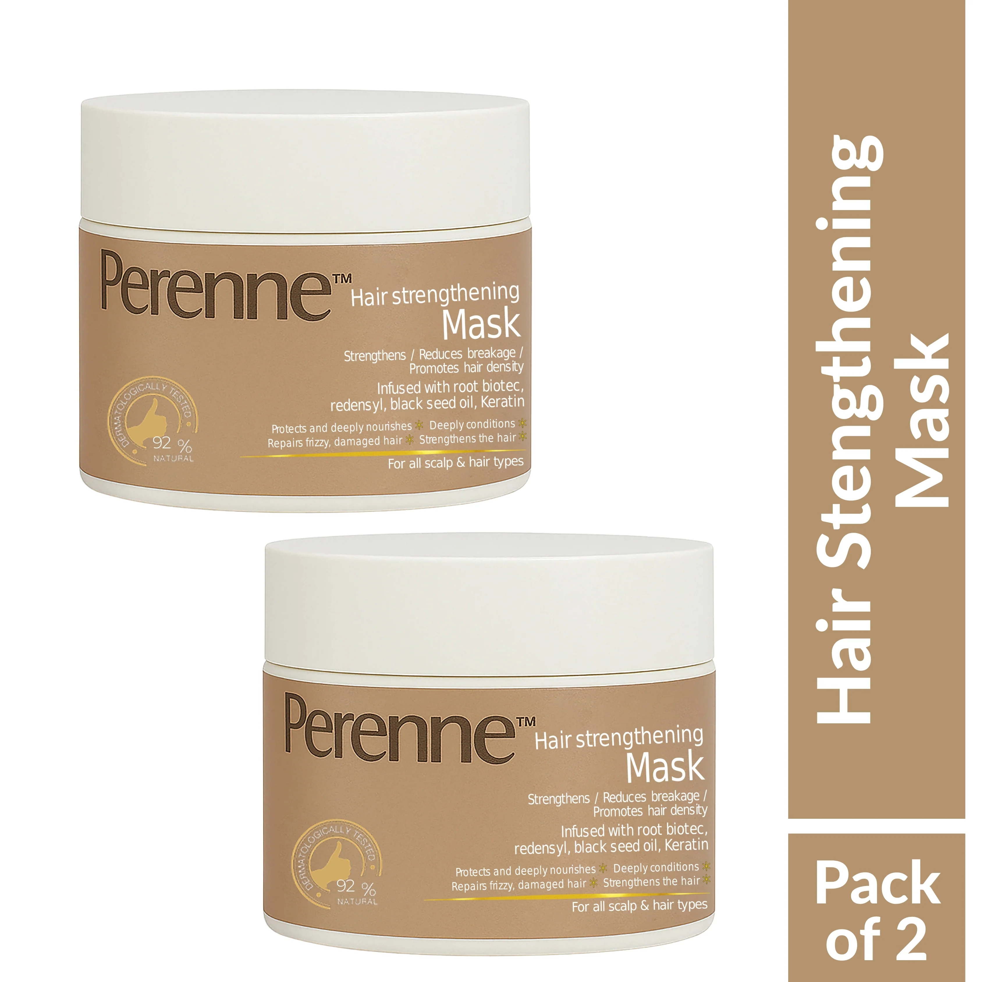 Perenne Hair Strengthening Mask | Anti-Hair Fall & Damage Repair | Deep Conditioning & Nourishment | Sulphate & Paraben-Free | With RootBioTec, Redensyl, Black Seed Oil & Keratin | For Men & Women | All Hair Types - Image 9