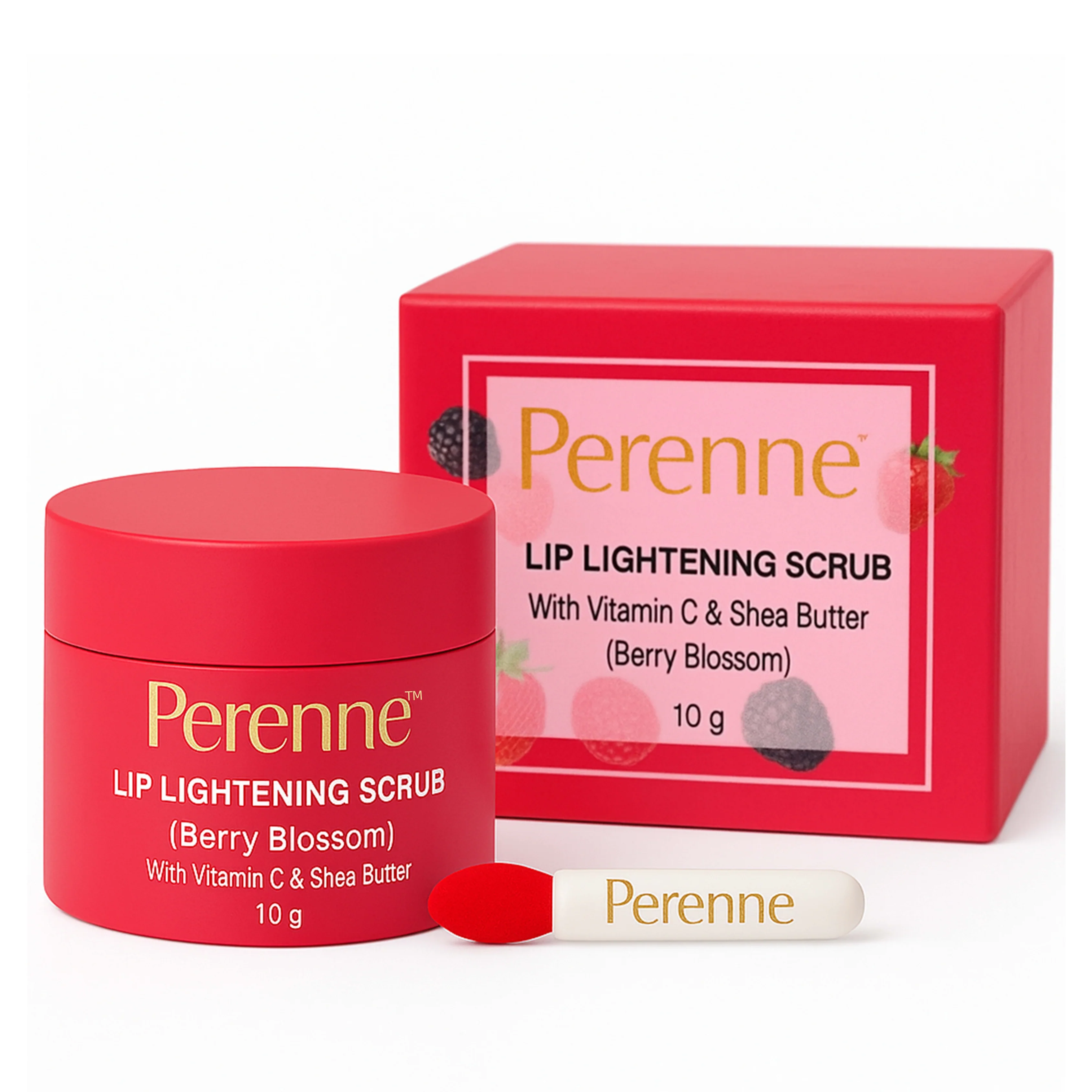Perenne Lip Lightening Scrub (Berry Blossom) | Removes Pigmentation & Dead Skin | Hydrating & Nourishing | Vitamin C, Shea Butter & Jojoba Oil (10 gm) - Image 8