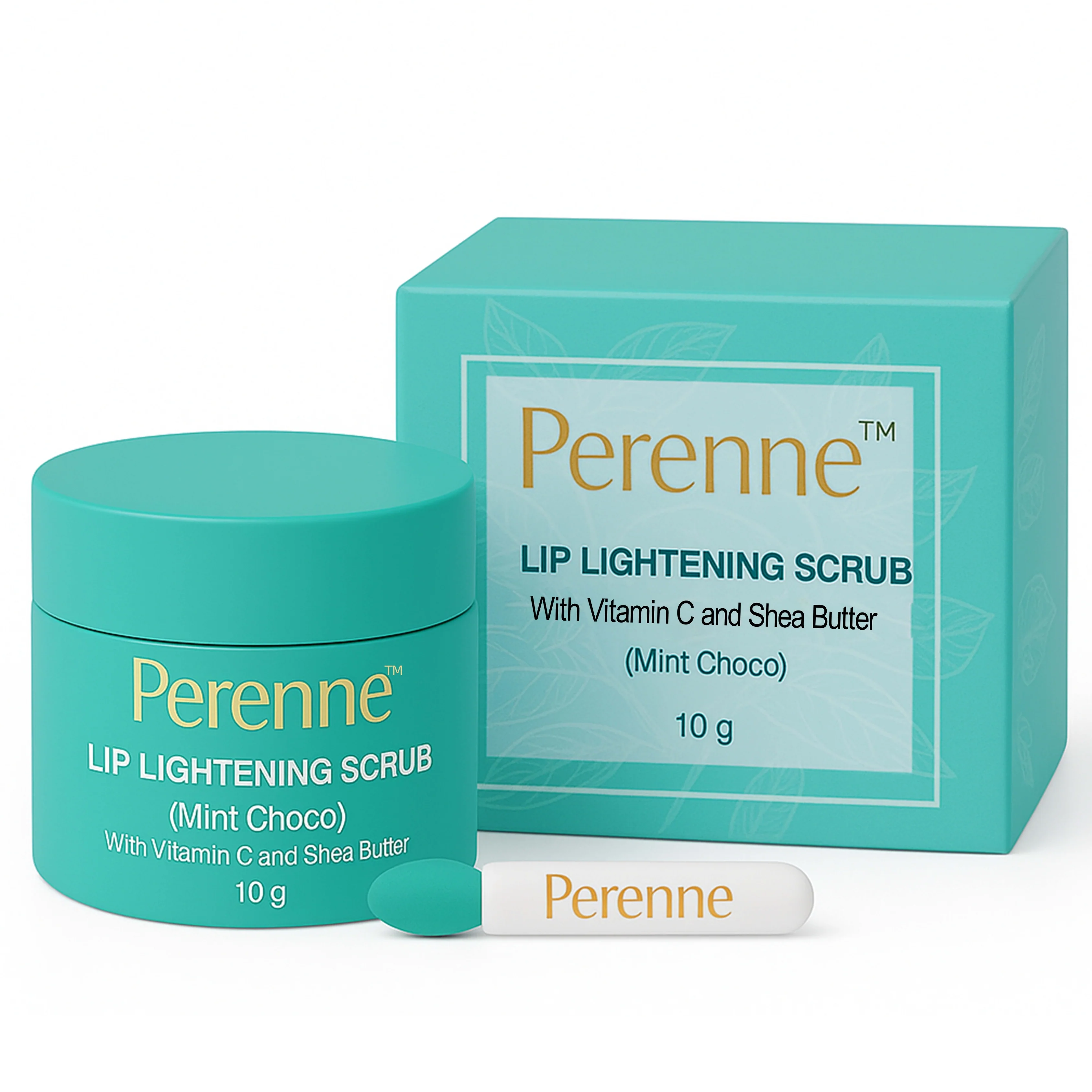 Perenne Lip Lightening Scrub (Mint Choco) | Exfoliates & Rejuvenates | Removes Pigmentation & Dead Skin | Vitamin C & Shea Butter | Hydrating & Plumping (10gm) - Image 8