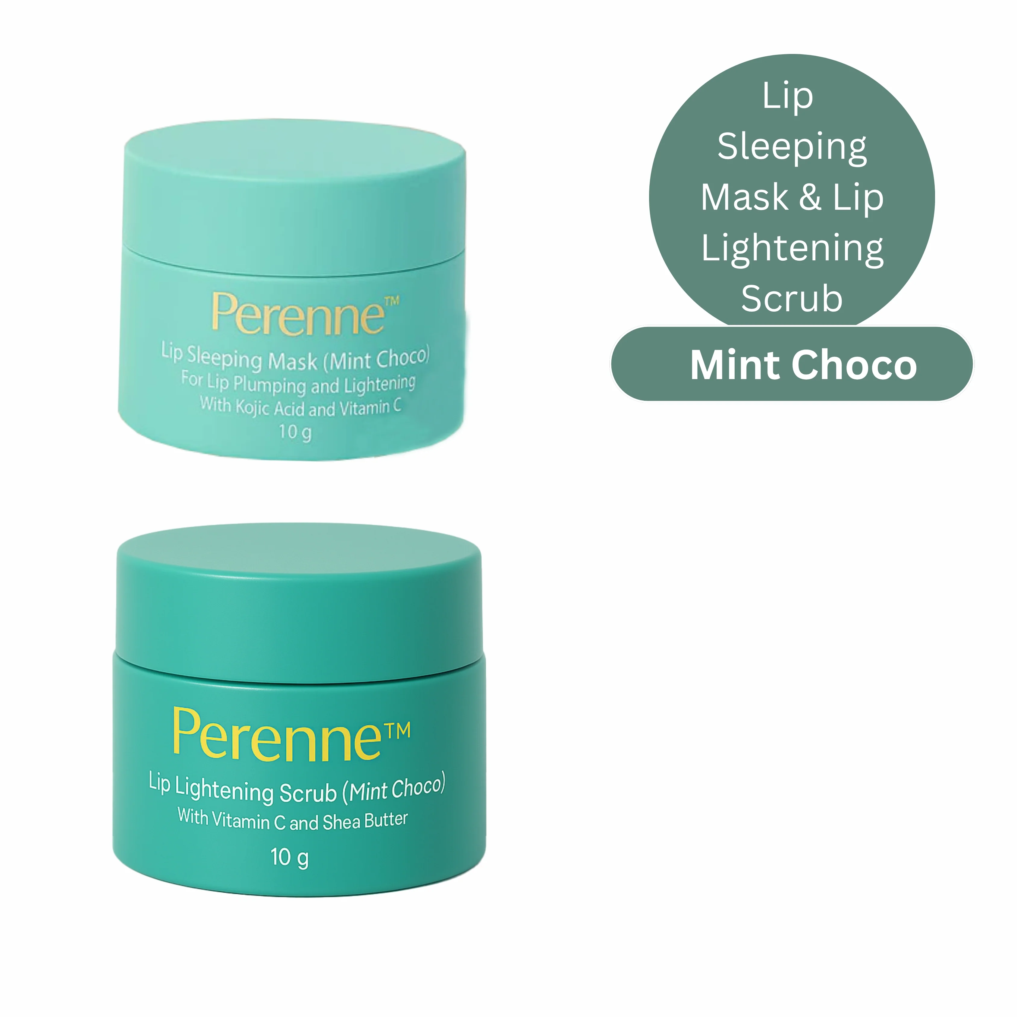 Perenne Lip Sleeping Mask & Lip Lightening Scrub (Mint Choco- 10gm x 2)