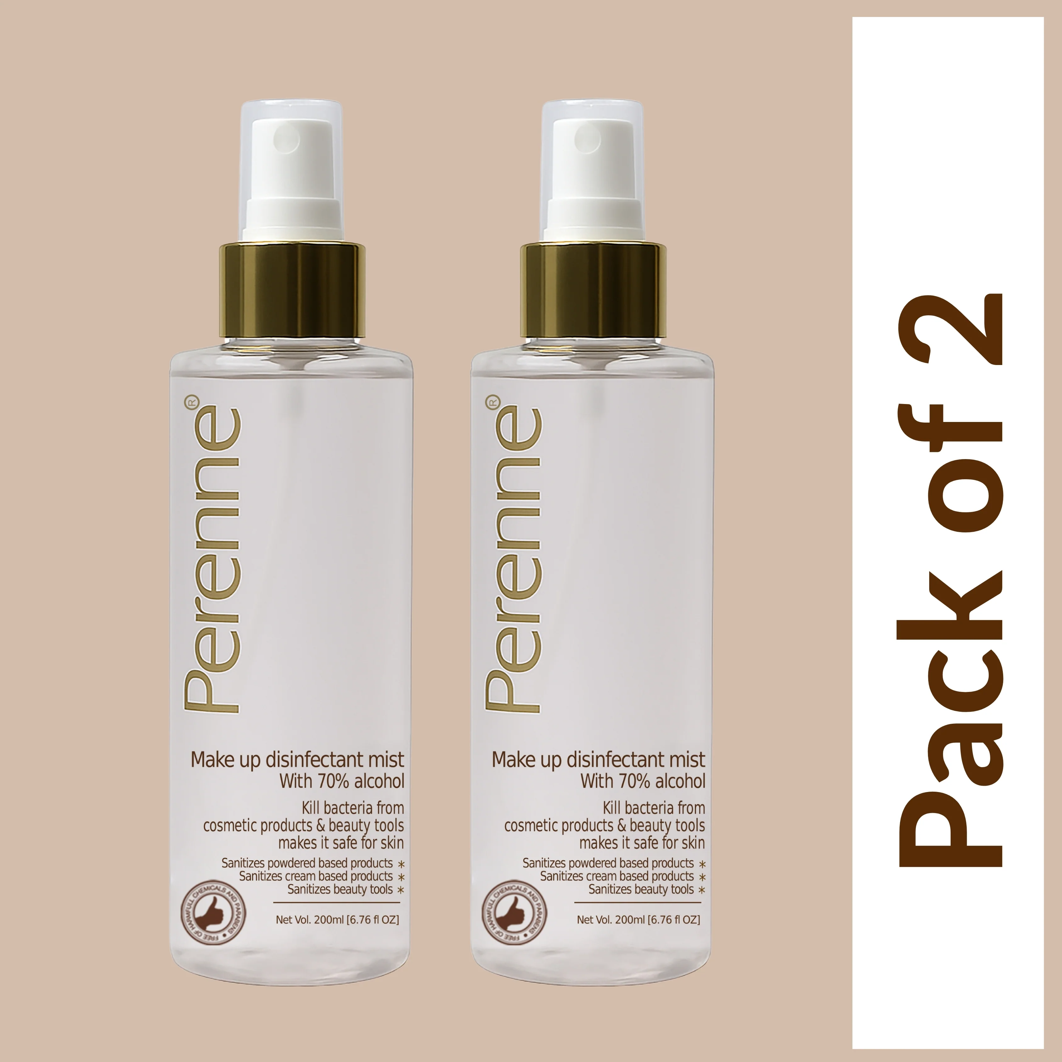 Perenne Makeup Disinfectant Mist | 70% Alcohol | Quick-Drying | Antibacterial | Makeup & Beauty Tools Sanitizer - Image 9
