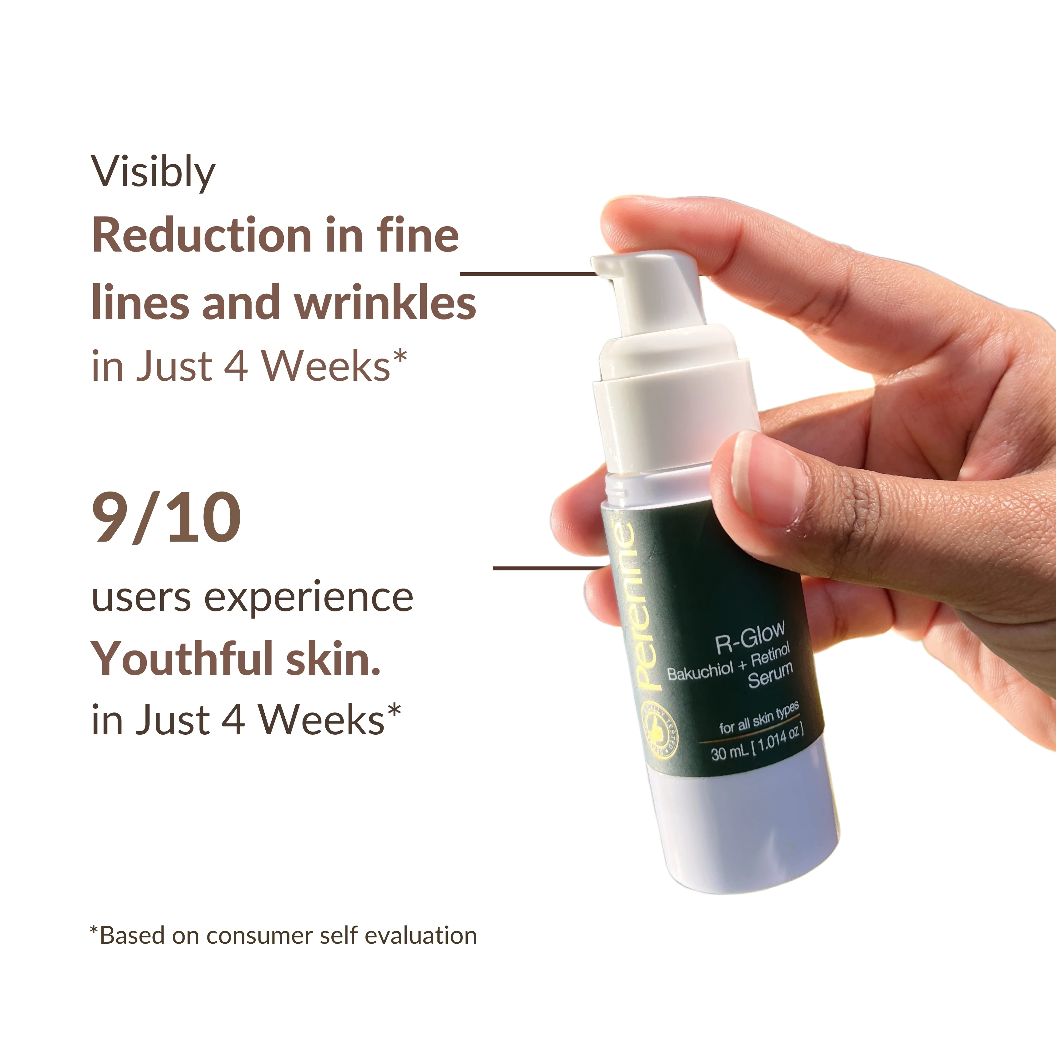 Perenne R-Glow Serum with Retinol & Bakuchiol | Encapsulated Retinol from Korea | Anti-Aging & Skin Firming | Hydrating & Collagen-Boosting | Dermatologically Tested (30ml) - Image 6