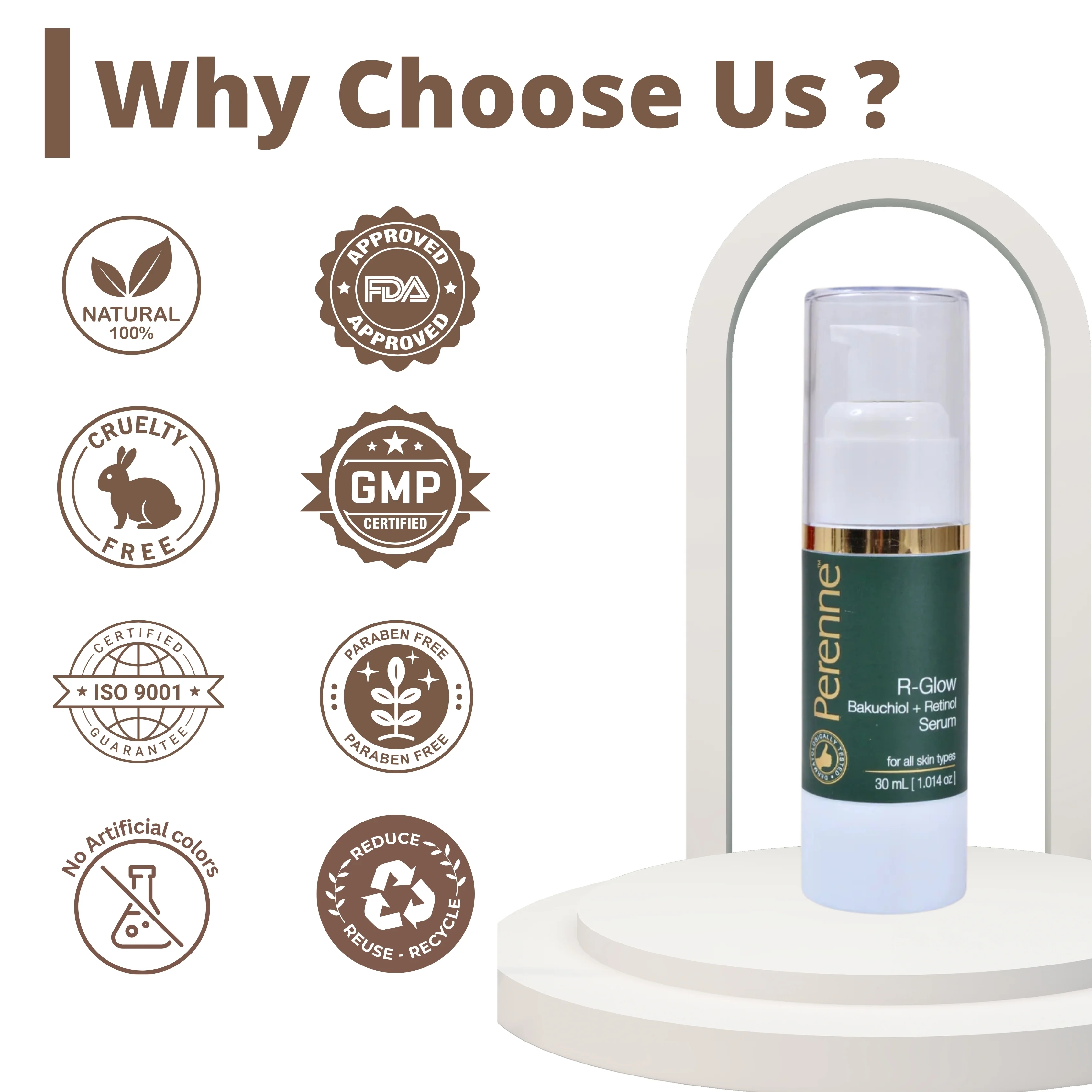 Perenne R-Glow Serum with Retinol & Bakuchiol | Encapsulated Retinol from Korea | Anti-Aging & Skin Firming | Hydrating & Collagen-Boosting | Dermatologically Tested (30ml) - Image 7