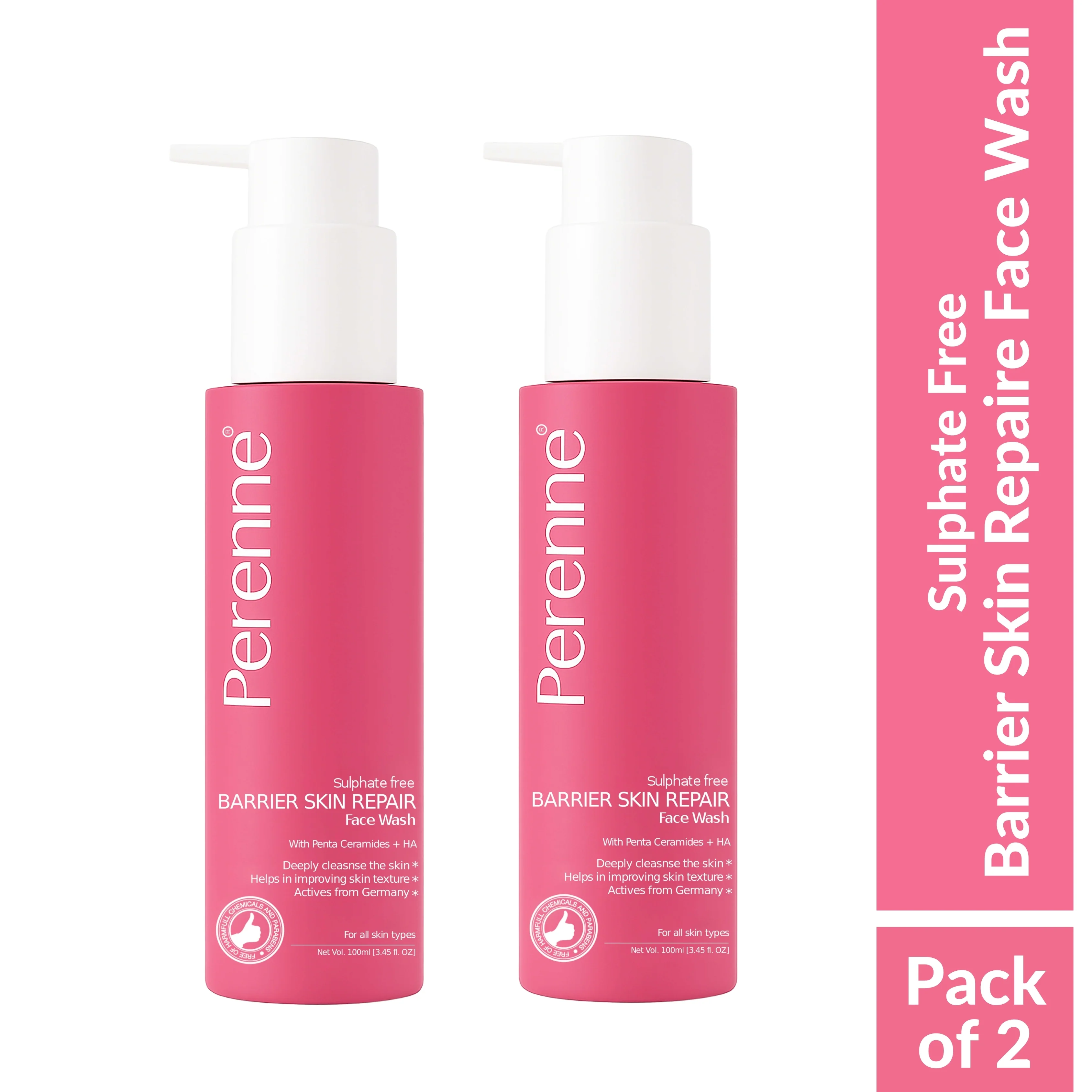 Perenne Sulphate Free Barrier Skin Repair Face Wash With 5 Essential Ceramides & Hyaluronic Acid | Improves skin texture | Repairs and strengthens the skin barrier | Dermatologically tested | Gentle for All Skin Types - Image 10