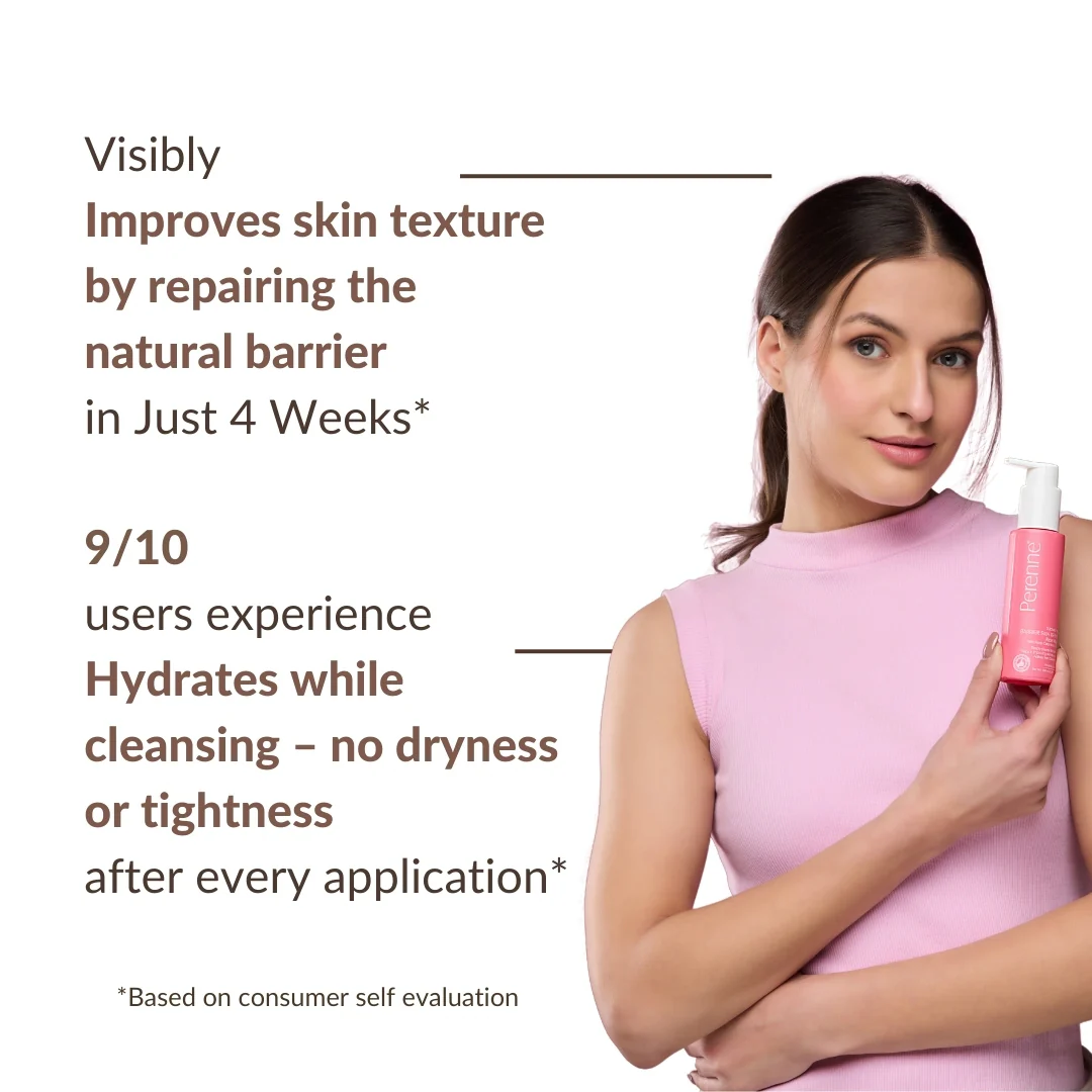 Perenne Sulphate Free Barrier Skin Repair Face Wash With 5 Essential Ceramides & Hyaluronic Acid | Improves skin texture | Repairs and strengthens the skin barrier | Dermatologically tested | Gentle for All Skin Types - Image 5