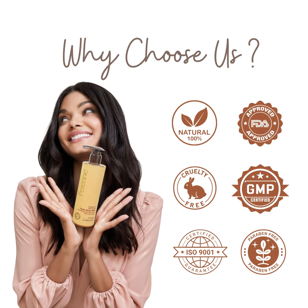 Perenne Sulphate Free Glow Booster Detan Body Wash | 5% AHA, Niacinamide & Hyaluronic Acid | Brightens & Exfoliates | Deep Cleansing & Hydrating | Paraben-Free (250ml) - Image 6