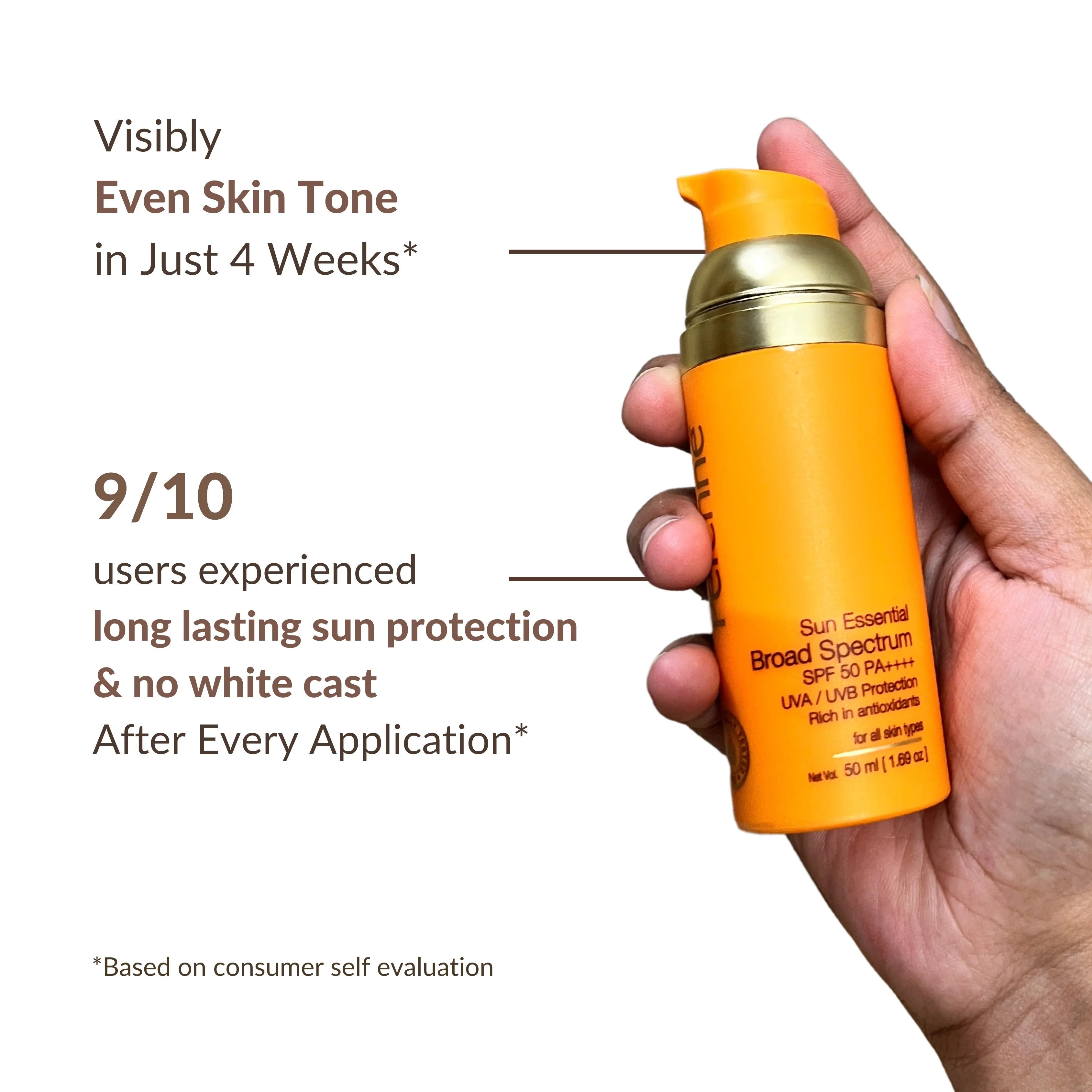 Perenne Sun Essential Broad Spectrum SPF 50 PA++++ Sunscreen Gel Cream | Lightweight | Non-Greasy | No White Cast | UVA & UVB Protection | For All Skin Types | Men & women (50ml) - Image 5